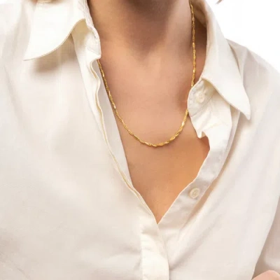 Spero London Twisted Beads Sterling Silver Chain Necklace In Gold