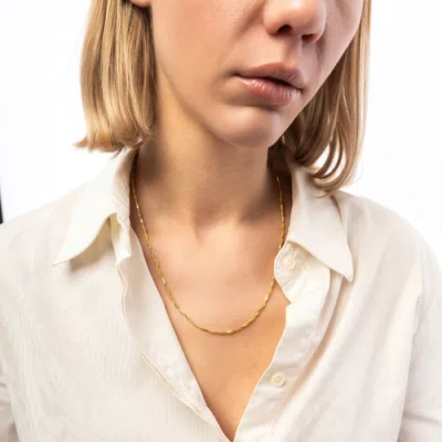 Spero London Twisted Beads Sterling Silver Chain Necklace In Gold