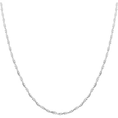 Spero London Twisted Beads Sterling Silver Chain Necklace In Metallic