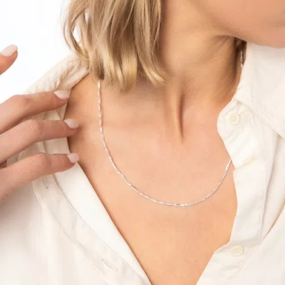 Spero London Twisted Beads Sterling Silver Chain Necklace In Metallic