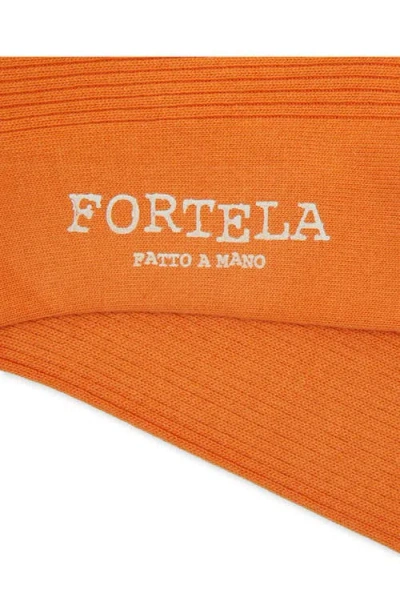 Fortela 2 Mid-length Lisle Cotton Socks In Orange
