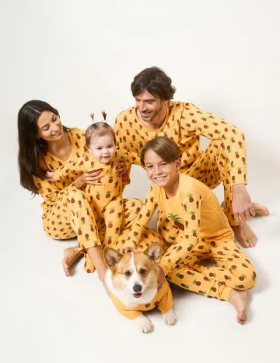 Leveret Womens Two Piece Cotton Loose Fit Pajamas Pineapple In Yellow