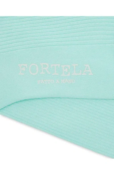 Fortela 2 Mid-length Lisle Cotton Socks In Blue