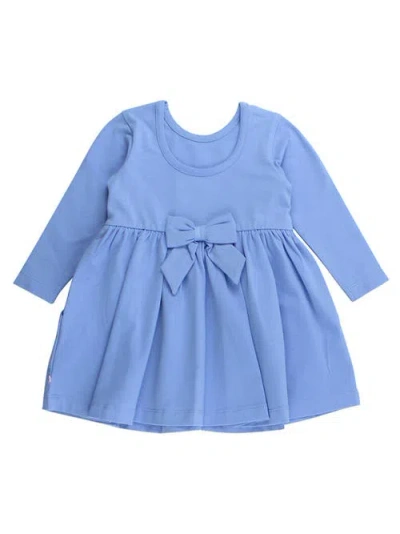 Rufflebutts Knit Long Sleeve Twirl Dress In Blue