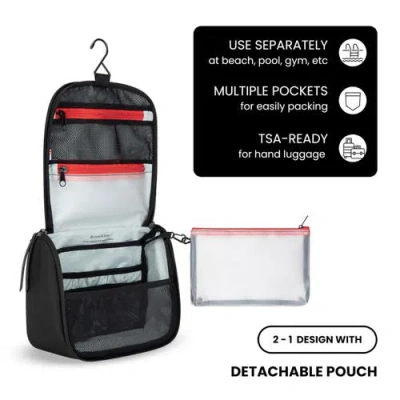 Sherpani Co-pilot, Travel Toiletry Bag, Hanging Cosmetic Organizer, Water Resistant Makeup Bag, Show In Silver