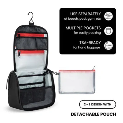 Sherpani Co-pilot, Travel Toiletry Bag, Hanging Cosmetic Organizer, Water Resistant Makeup Bag, Show In Brown