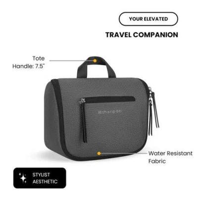 Sherpani Co-pilot, Travel Toiletry Bag, Hanging Cosmetic Organizer, Water Resistant Makeup Bag, Show In Gray