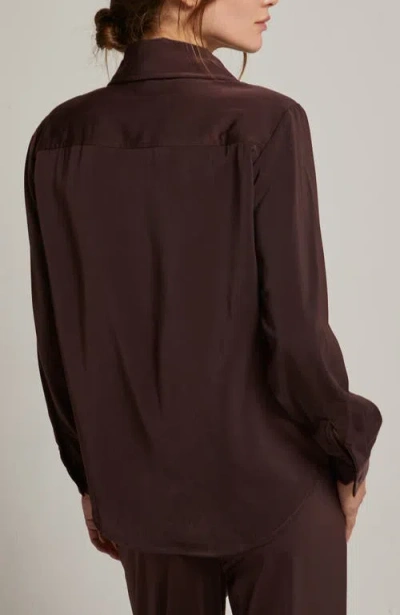 Crescent Cargo Button Up Shirt In Burgundy