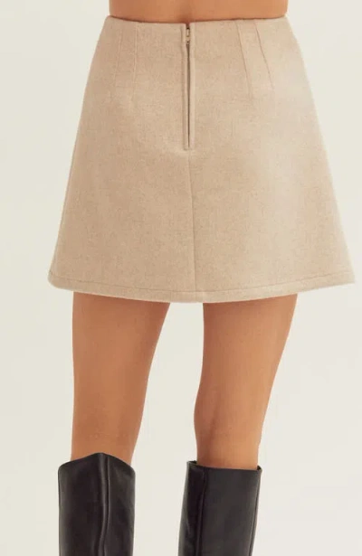 Crescent Wool Blend Mini Skirt In Neutral