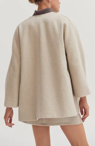 Crescent Open Front Wool Blend Jacket In Neutral