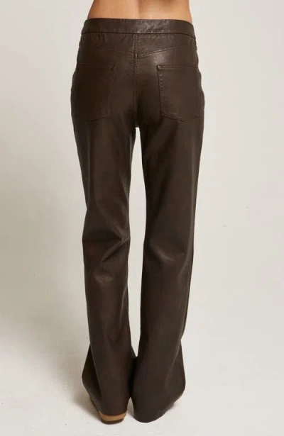 Crescent Washed Faux Leather Pants In Brown