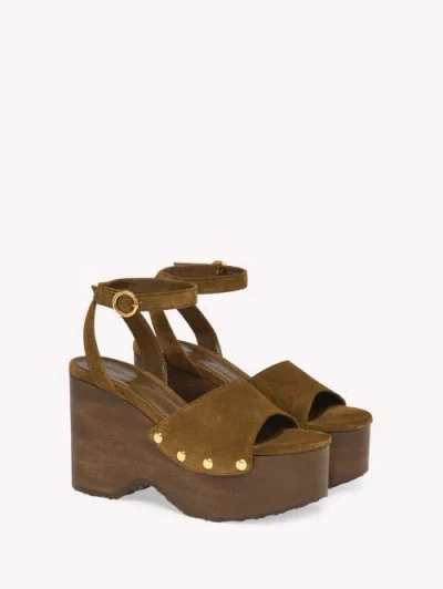 Gianvito Rossi Suede Ankle-strap Platform Sandals In Brown