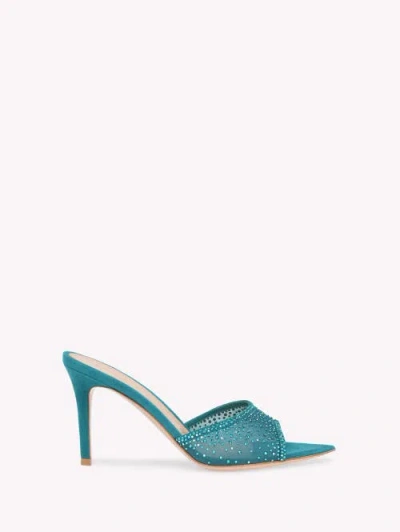 Gianvito Rossi Rania Mule 85 In Blue