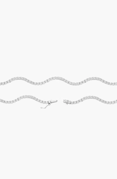 Aurate New York Lab Grown White Sapphire Wave Tennis Necklace In Metallic