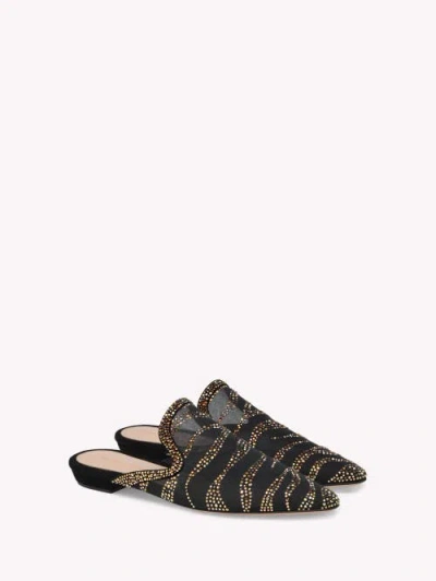 Gianvito Rossi Raja Crystal Slide In Black