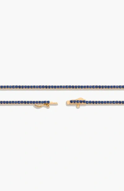 Aurate New York Lab Grown Blue Sapphire Tennis Necklace In Black