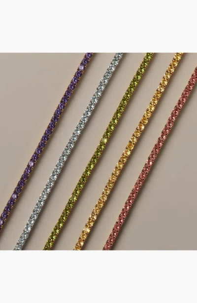 Aurate New York Lab Grown Blue Tourmaline Tennis Bracelet In Metallic