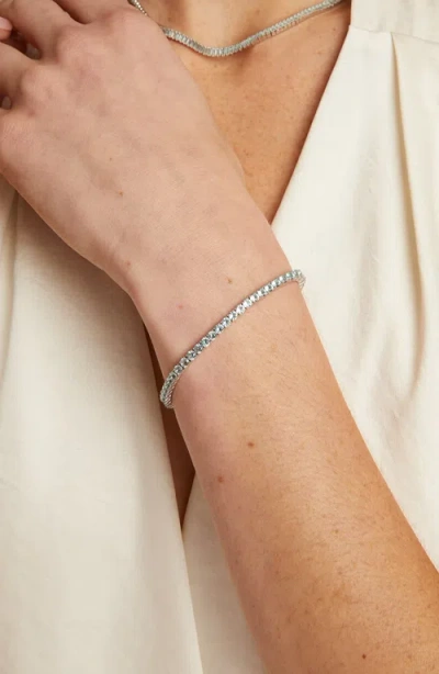 Aurate New York Lab Grown Blue Tourmaline Tennis Bracelet In Metallic