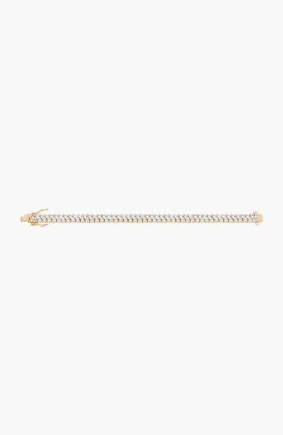 Aurate New York Lab Grown White Sapphire Love Affair Tennis Bracelet In Gold