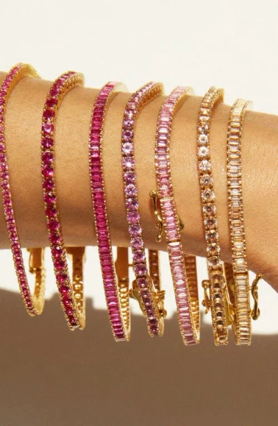 Aurate New York Lab Grown Morganite Tennis Bracelet In Gold