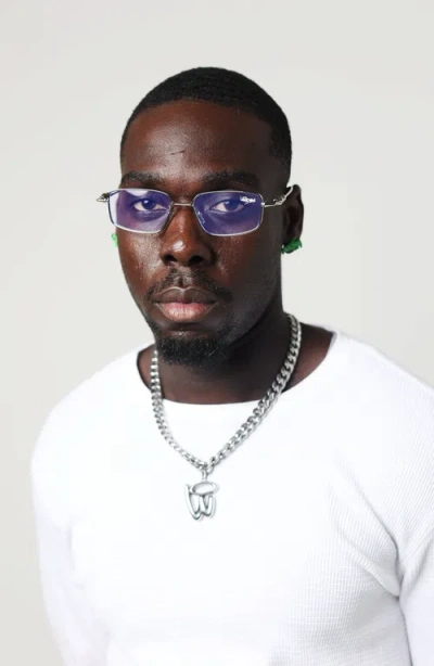 Wisdom Fashion House Silver Wire Frame 25 Glasses In Silver