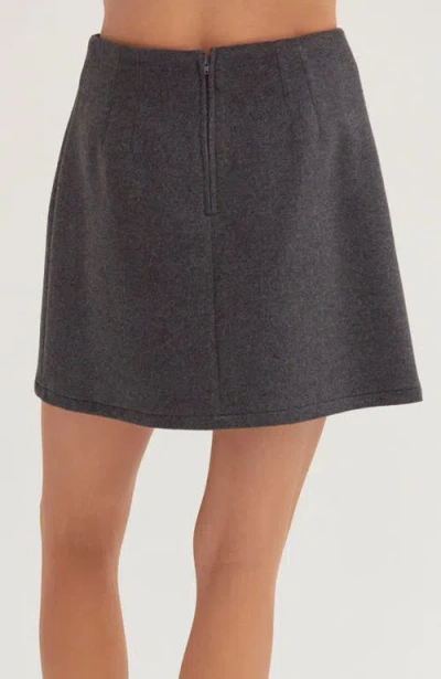Crescent Wool Blend Mini Skirt In Gray