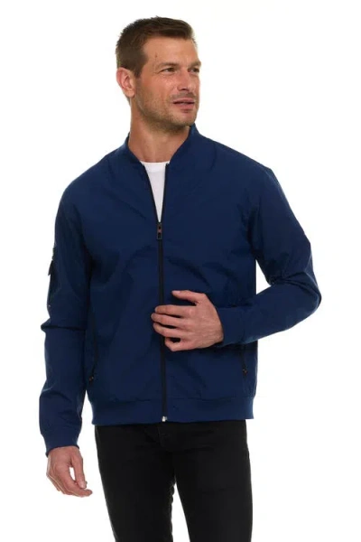 Canada Weather Gear Water Resistant Microfiber Bomber Jacket In Blue