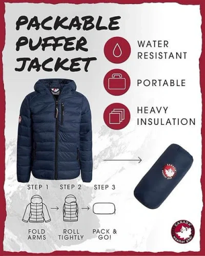 Canada Weather Gear Boys' Lightweight Packable Puffer Jacket In Blue