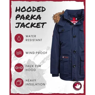 Canada Weather Gear Boys' Heavyweight Winter Ski Jacket In Blue