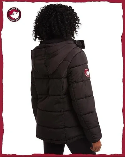 Canada Weather Gear Quilted Winter Jacket In Black