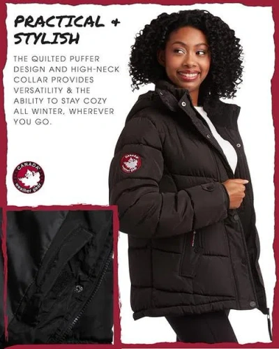 Canada Weather Gear Quilted Winter Jacket In Black