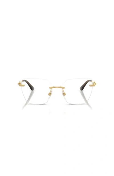 Dolce & Gabbana Dolce&gabbana 56mm Cat Eye Optical Glasses In Gold