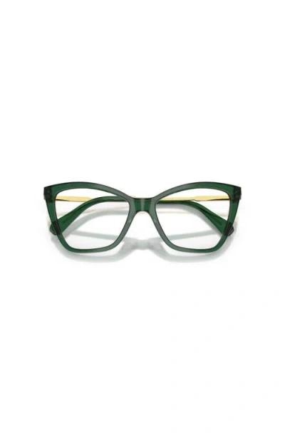 Swarovski 53mm Cat Eye Optical Glasses In Green