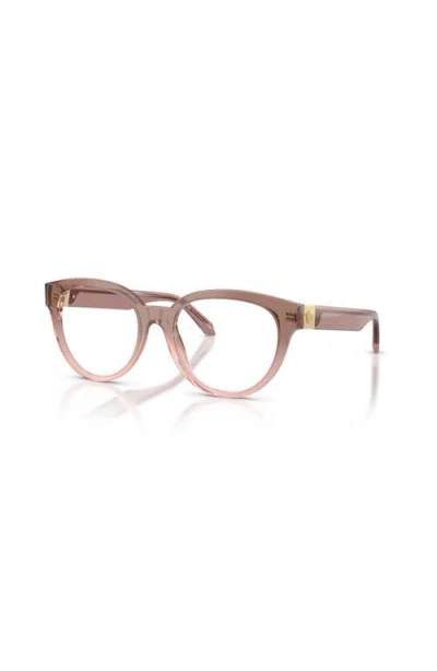 Versace 51mm Round Optical Glasses In Brown