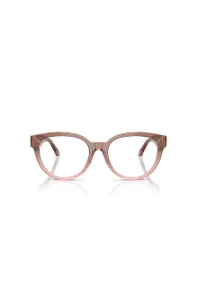 Versace 51mm Round Optical Glasses In Brown