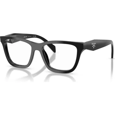 Prada 52mm Butterfly Optical Glasses In Black