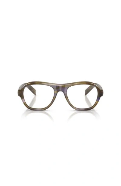 Prada 52mm Rectangle Optical Glasses In Brown