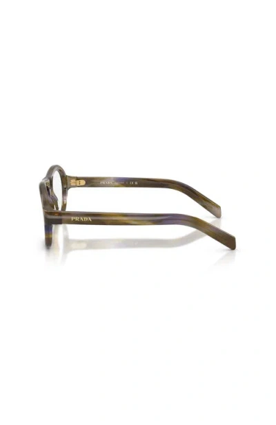 Prada 52mm Rectangle Optical Glasses In Brown