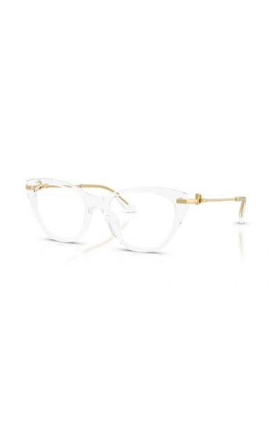 Dolce & Gabbana Dolce&gabbana 53mm Butterfly Optical Glasses In Gold