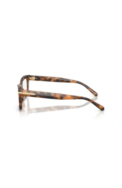 Ralph Lauren 53mm Rectangle Optical Glasses In Brown