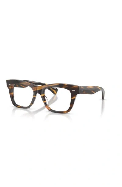 Oliver Peoples 51mm Rectangle Optical Glasses In Brown