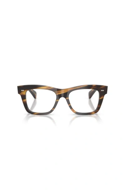 Oliver Peoples 51mm Rectangle Optical Glasses In Brown