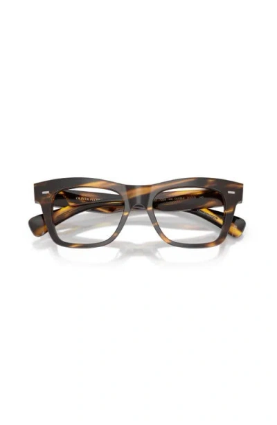 Oliver Peoples 51mm Rectangle Optical Glasses In Brown