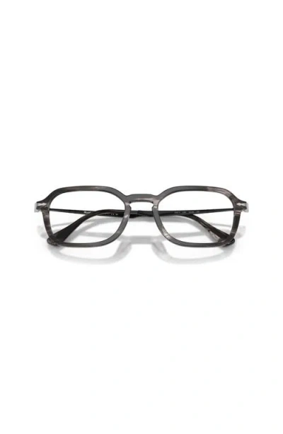 Persol 54mm Rectangle Optical Glasses In Gray