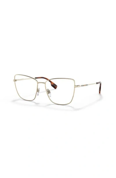 Burberry 55mm Cat Eye Optical Glasses In Gold