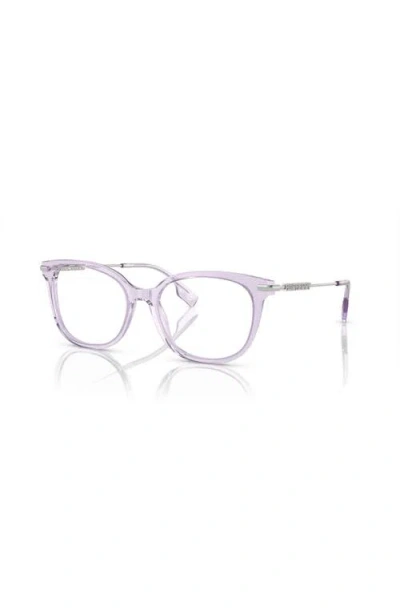 Burberry 51mm Square Optical Glasses In Purple