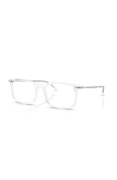 Ray Ban Ray-ban 56mm Rectangle Optical Glasses In Metallic