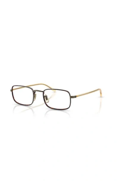 Oliver Peoples 49mm Rectangle Optical Glasses In Gold