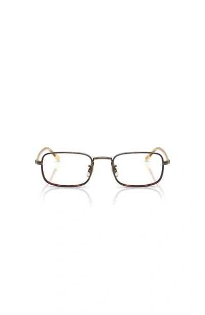 Oliver Peoples 49mm Rectangle Optical Glasses In Gold