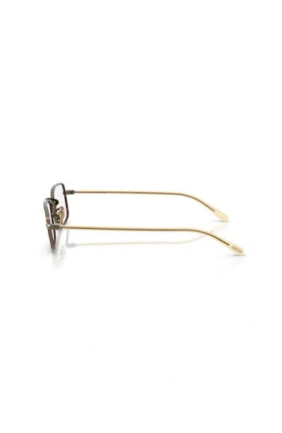 Oliver Peoples 49mm Rectangle Optical Glasses In Gold